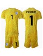 Anglie Jordan Pickford #1 Brankářské Venkovní dres pro děti ME 2024 Krátký Rukáv (+ trenýrky)